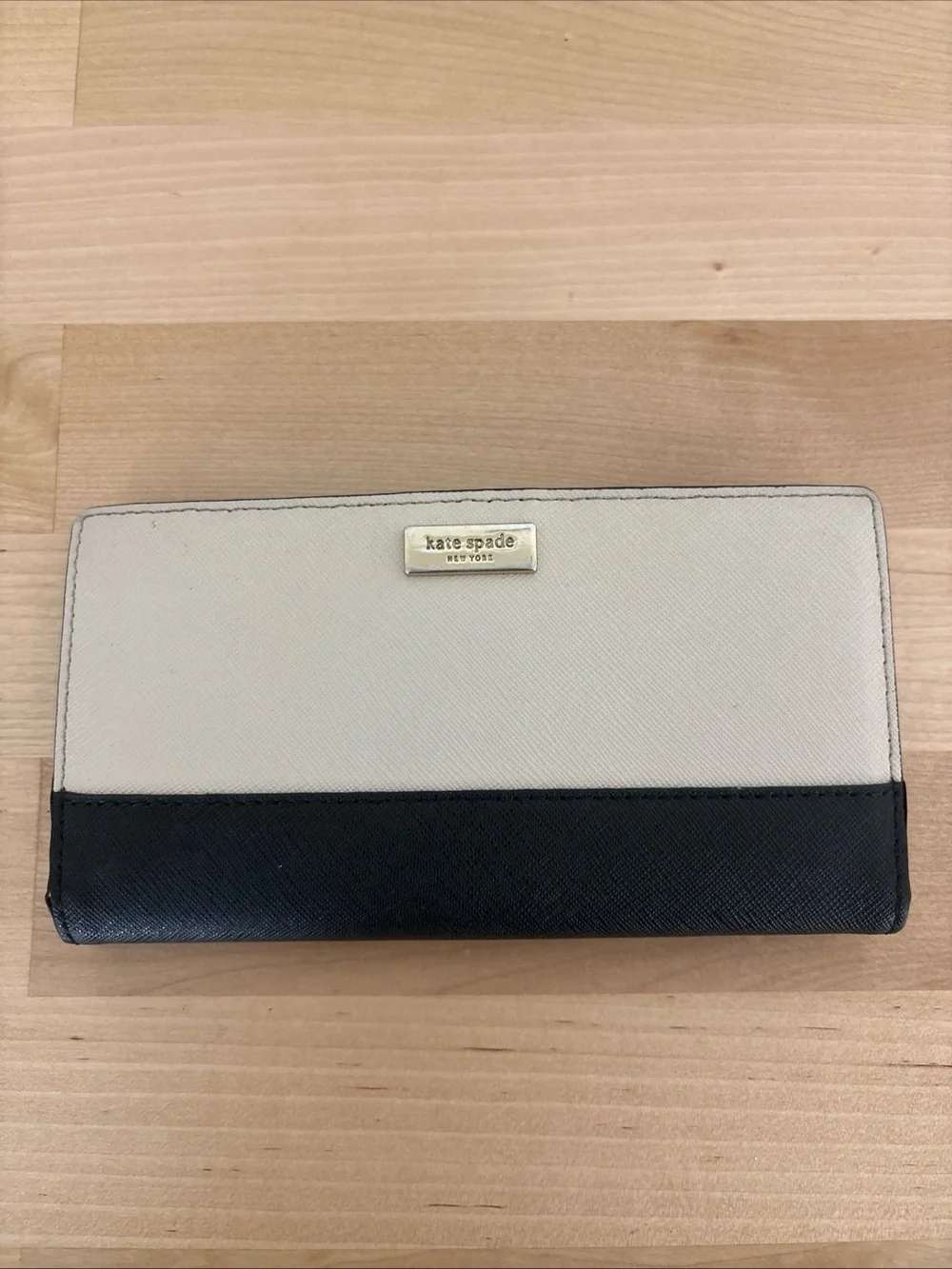 kate spade Cream and Black Bicolor Continental Wallet